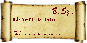 Bánffi Szilviusz névjegykártya